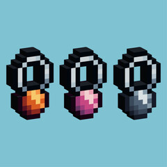 Fototapete - 
Isometric Pixel art 3d of necklace icon for items asset. necklace icon on pixelated style.8bits perfect for game asset or design asset element for your game design asset.