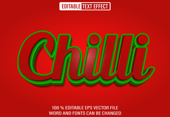 Poster - Editable 3d text style effect - Chilli text effect Template