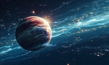 Planet In Space, Abstract Cosmic Background