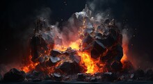Abstract Background With Flames And Lava