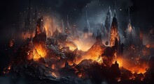 Abstract Background With Flames And Lava