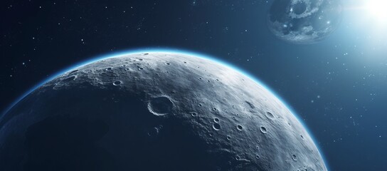 Wall Mural - detailed image of moon surface in space