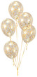Transparent gold confetti party balloons
