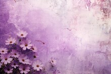 Purple Abstract Floral Background With Natural Grunge Textures