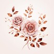 Rose gold several pattern flower, sketch, illust, abstract watercolor