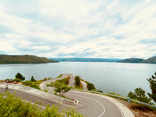 Wall Mural - Cloudy Sky Against The Lake. Lake Toba taken from Sibea-bea hills, North Sumatra.