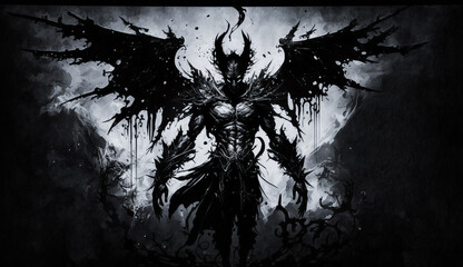 Wall Mural - Paranormal Dark Fantasy. Realm of Shadows. Gothic Demon