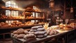 © SazzadurRahaman - Fresh baked bread on bakery showcase, wheat products - AI generated image