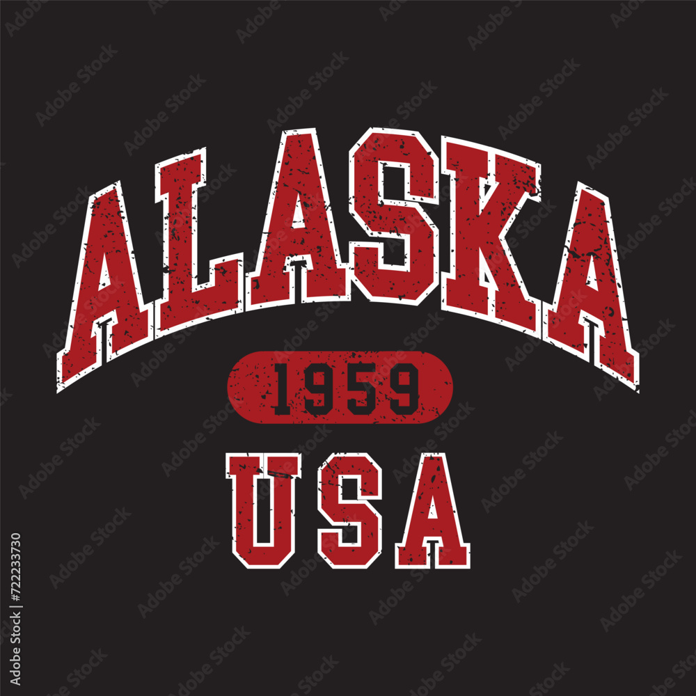 Alaska text effect vector. Editable college t-shirt design printable ...