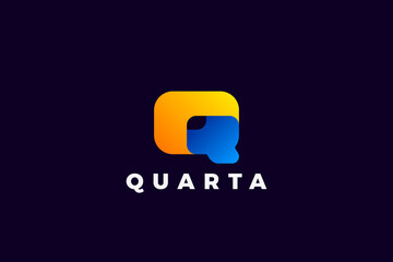 Poster - letter q logo design vector template ribbon 3d style.
