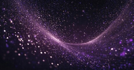 Wall Mural - experience the magic of a digital canvas brought to life by a radiant purple particle wave and a mes