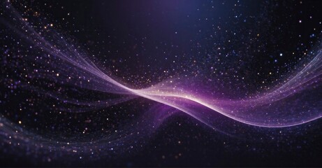 Wall Mural - a digital masterpiece takes shape with a glowing purple particle wave and an intricate dance of ligh