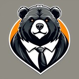 Fototapeta  - BEAR mascot business logo clipart black background