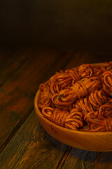 Sticker - Mie gulung kering is a snack made from wheat flour and tapioca sprinkled with powdered spices. There are spicy, cheesy and original flavors.