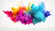 © Bhatti arts - Explosion of colored powder isolated on white background. 3d rendering
