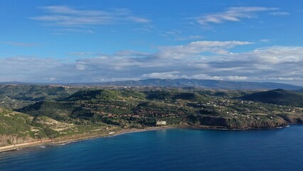 Poster - survol de la côte ouest de la Sardaigne à Bosa