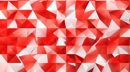Poster - Red-white background or screensaver made of triangles. AI generative.