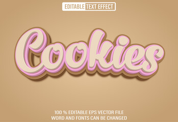 Poster - Editable 3d text style effect - Cookies text effect Template