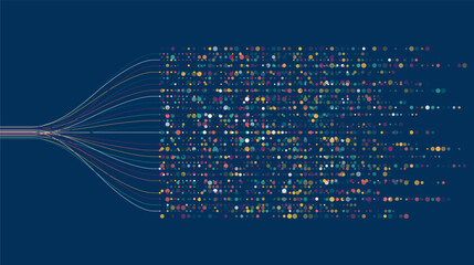 Poster - big data visualization. social network, financial analysis of complex databases. data mining. vector