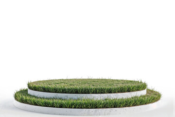 PNG transparent background grass podium with many plants around scene