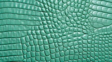 Wall Mural - Mint blue crocodile leather texture.