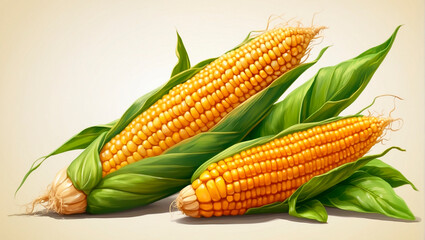 corn isolated on white background. vector drawing