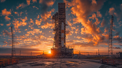 Canvas Print - A rocket waiting to launch into space