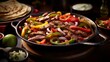 Bountiful Skillet Delight: Sizzling Meat and Fresh Vegetables