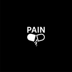 Poster - Pain pill icon isolated on dark background