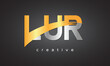 LUR Creative letter logo Desing with cutted	