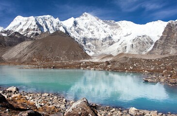 Wall Mural - Beautiful panoramic view of Mount Cho Oyu and lake