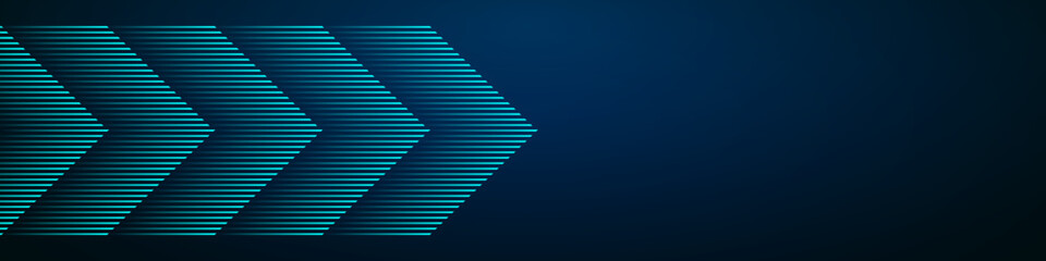 Abstract futuristic dark blue geometric modern background with glowing arrow lines, technology banner template, arrows from lines