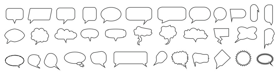 Wall Mural - bubbles speech icon set. talk bubbles with editable stroke. cloud speech bubbles collection.