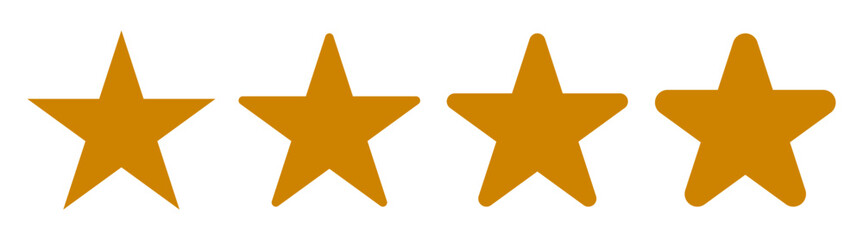 Wall Mural - star set icon, different star shapes from sharp to rounded icon collection, stars sparkles signs – v