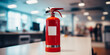 Fire Extinguisher in Emergency. Banner with place for text