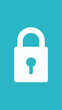 © Wildwood - Solid lock icon, solid color background, vector, clean Generative AI