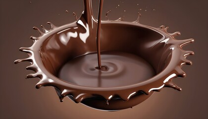 Wall Mural - chocolate drop falling in milk