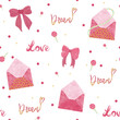 Set of Valentine's Day design elements with envelope, cupcakes, garland, arrows, branches, lollipop, flowers, teddy and hearts. Perfect for party decorations.