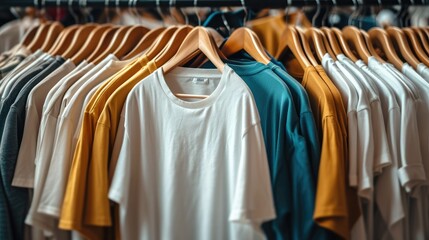 Poster - A collections of casual wear, simple t-shirts and shorts. Generative AI.