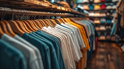 Poster - A collections of casual wear, simple t-shirts and shorts. Generative AI.