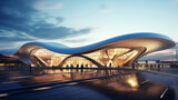Fototapeta Londyn - futuristic airport terminal architecture