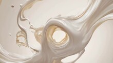 Animation Of The Dreamy Swirls Of Milk In Mid-air. Ai Generative