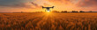 New generation food production, qualified agriculture, more efficient production theme with drones and smart applications