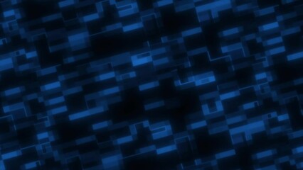 Fototapete - abstract blue background with squares hacking and technology screen rotating animation background