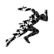 Running puzzle man vector illustration