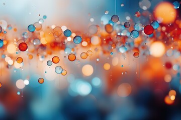 Wall Mural - abstract background with colorful circles on a blurred background with light flashes