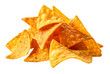 nachos tortilla chips, crunchy corn snack appetizer, isolated on a transparent background