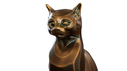 3d Cat figurine domestic stylized sitting PNG isolate on transparent background with shadow