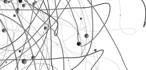 Poster - Motion of digital data flow. Communication and technology network concept with moving lines and dots