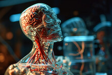 A Transparent Human Body With Brain And Veins